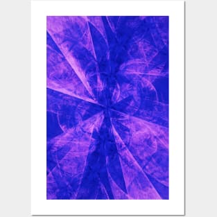 Super Blue and Violet Abstract Splash Burst Artwork Posters and Art